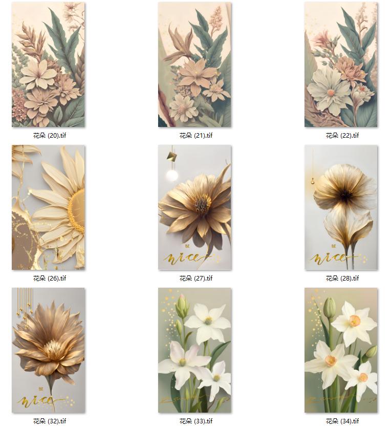 现代简约轻奢温馨花朵北欧风装饰画玄关挂画画芯高清素材图库