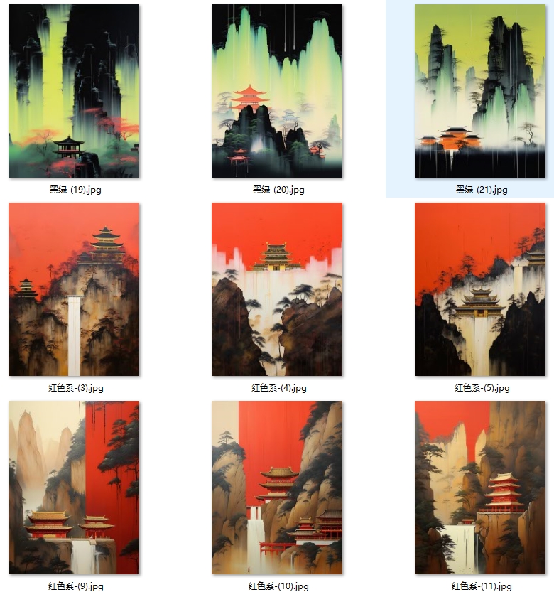 新中式中国风江南水乡水墨房子玄关背景墙挂画装饰画素材图库