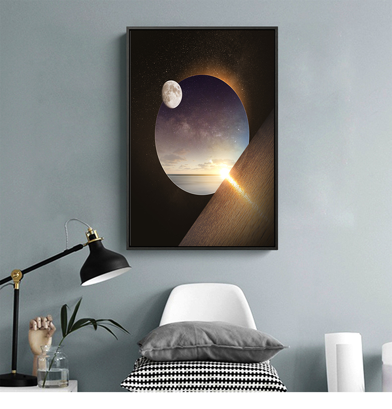 创意星球宇宙装饰画素材星空地球流星太空科技感海报ps设计画芯