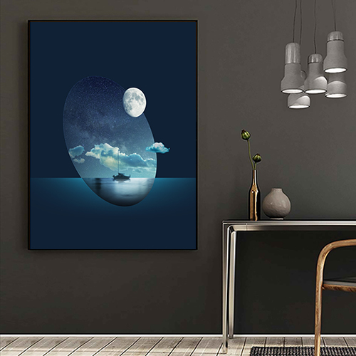 创意星球宇宙装饰画素材星空地球流星太空科技感海报ps设计画芯