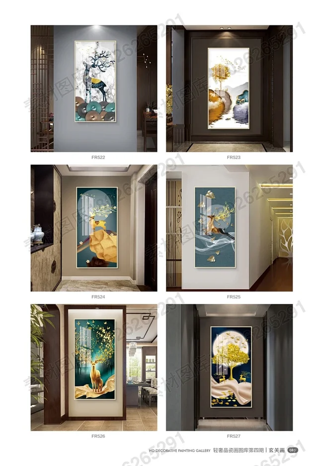 轻奢晶瓷画图库第四期 晶贝画  玄关画 床头画 画中画 画芯PSD素材图库