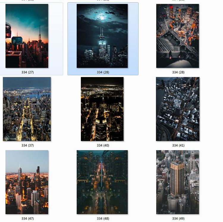 现代轻奢城市风景建筑摄影素材夜景玄关装饰画画芯超高清图库