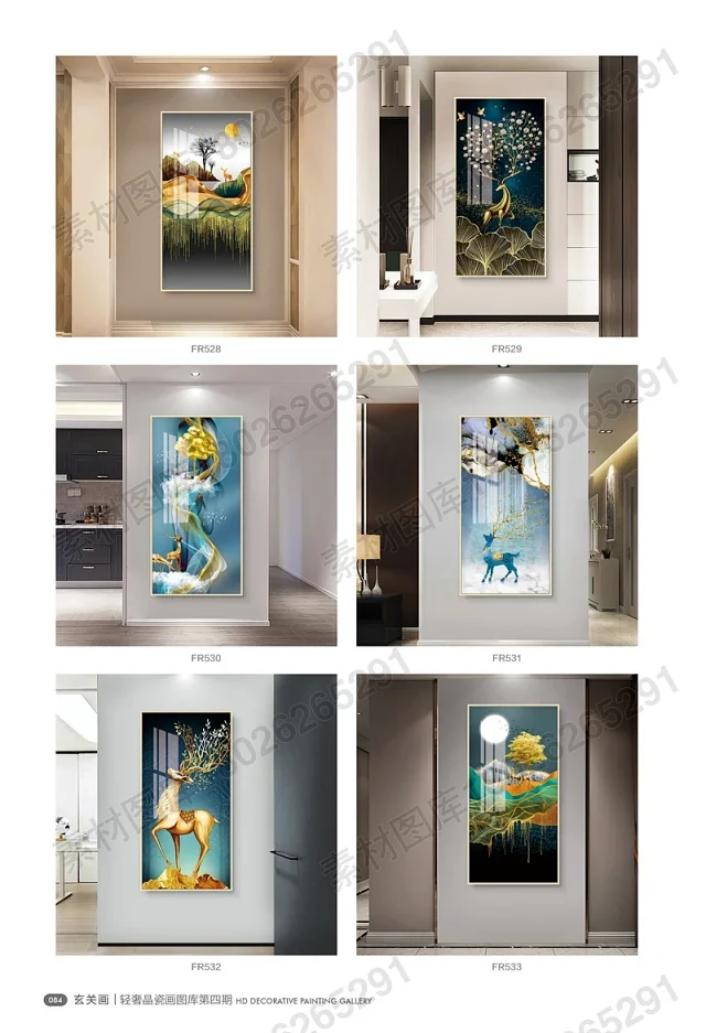 轻奢晶瓷画图库第四期 晶贝画  玄关画 床头画 画中画 画芯PSD素材图库