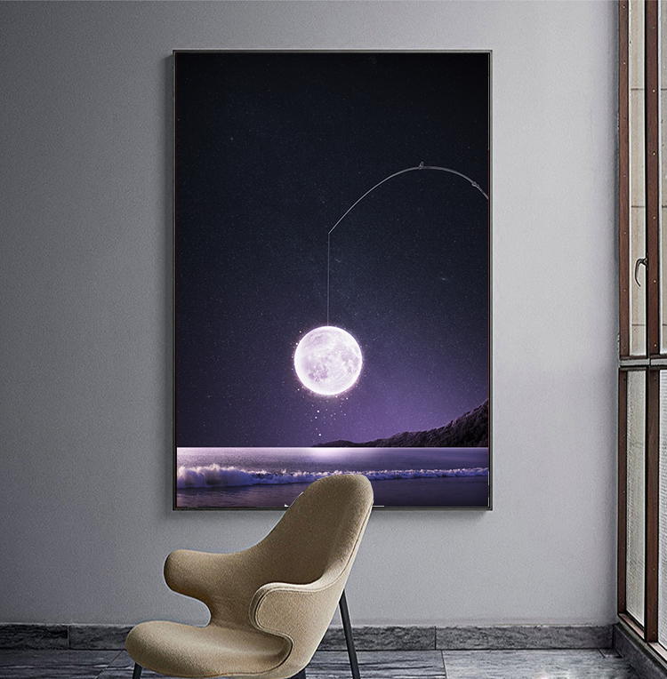 创意星球宇宙装饰画素材星空地球流星太空科技感海报ps设计画芯