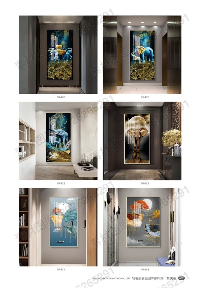 轻奢晶瓷画图库第四期 晶贝画  玄关画 床头画 画中画 画芯PSD素材图库