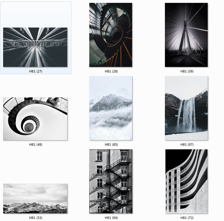 36现代简约黑白灰极简工业风建筑风景摄影图装饰画芯高清素材图库