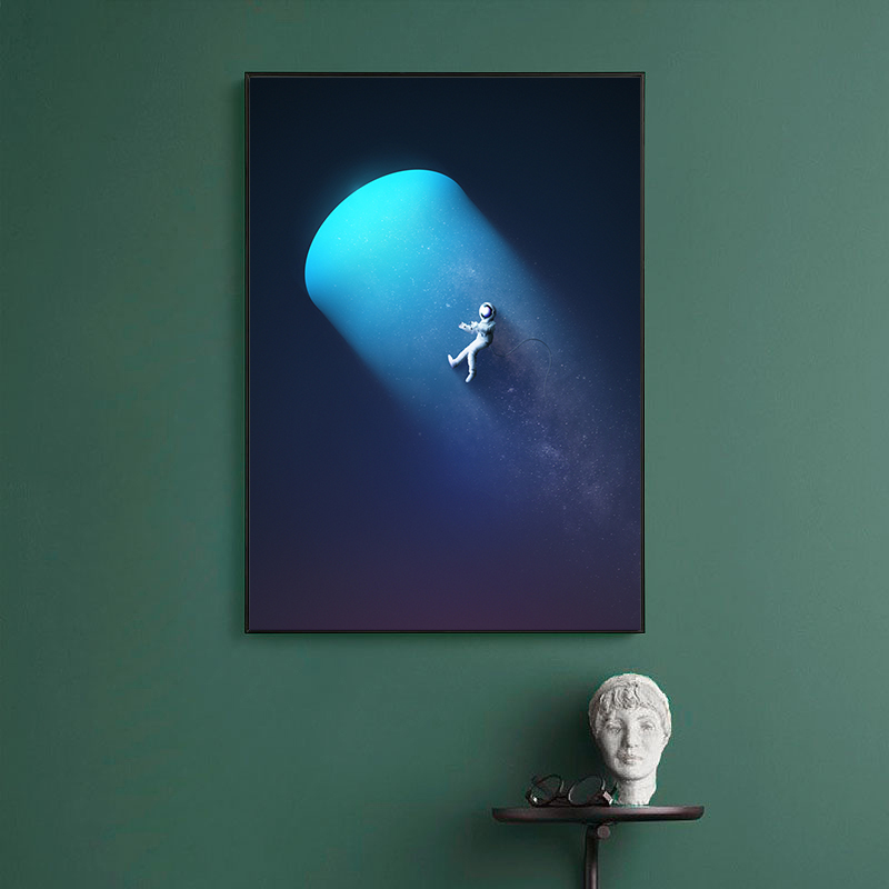 创意星球宇宙装饰画素材星空地球流星太空科技感海报ps设计画芯