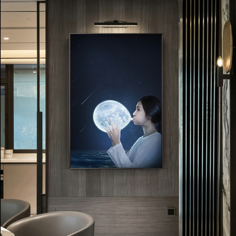 创意星球宇宙装饰画素材星空地球流星太空科技感海报ps设计画芯