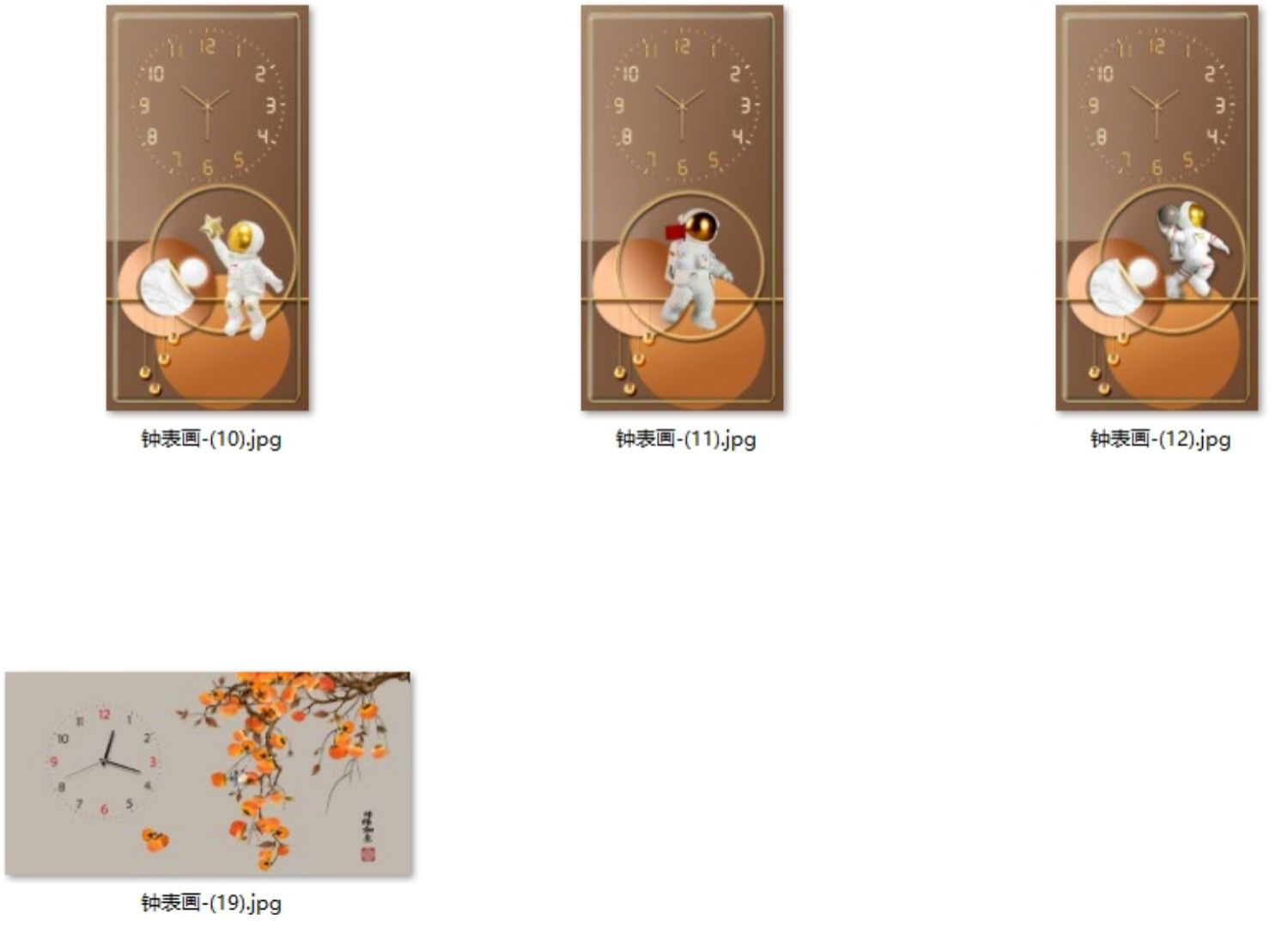 现代简约轻奢晶瓷画餐厅客厅电表箱钟表装饰画画芯高清素材图片库