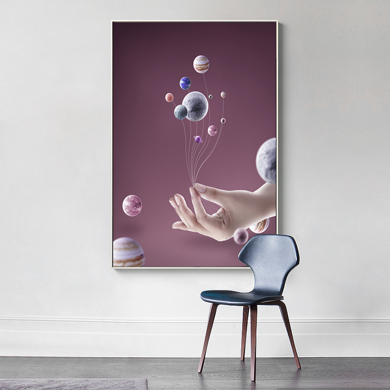 创意星球宇宙装饰画素材星空地球流星太空科技感海报ps设计画芯