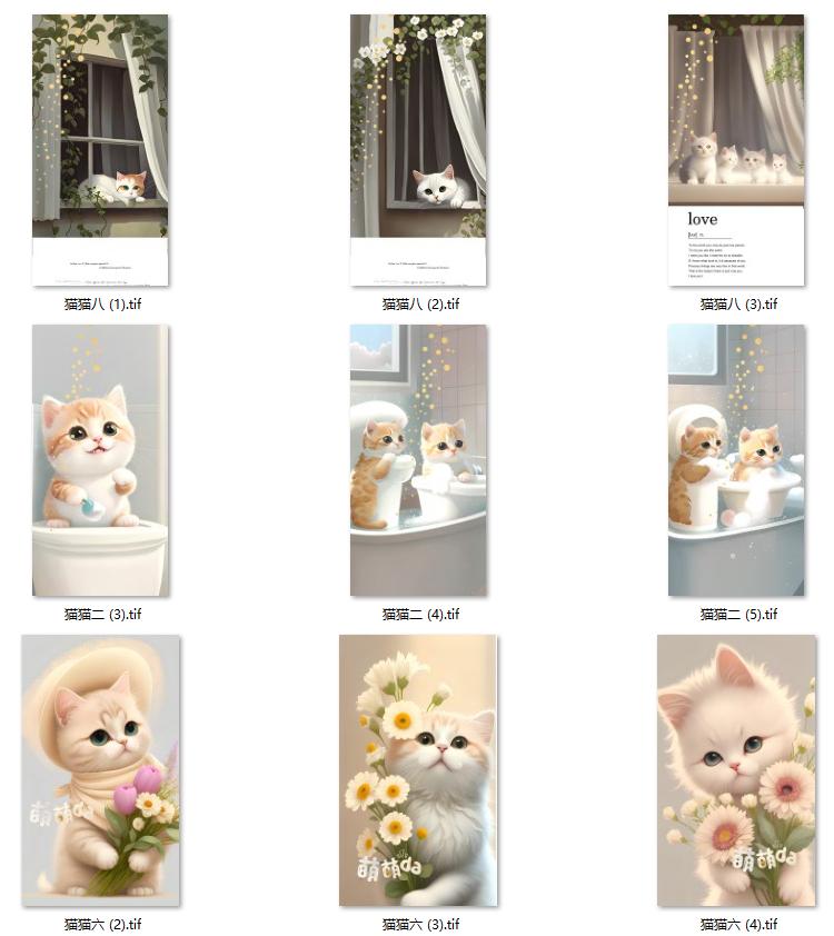 奶油风可爱猫咪北欧窗户简约小猫玄关装饰画挂画高清素材图库