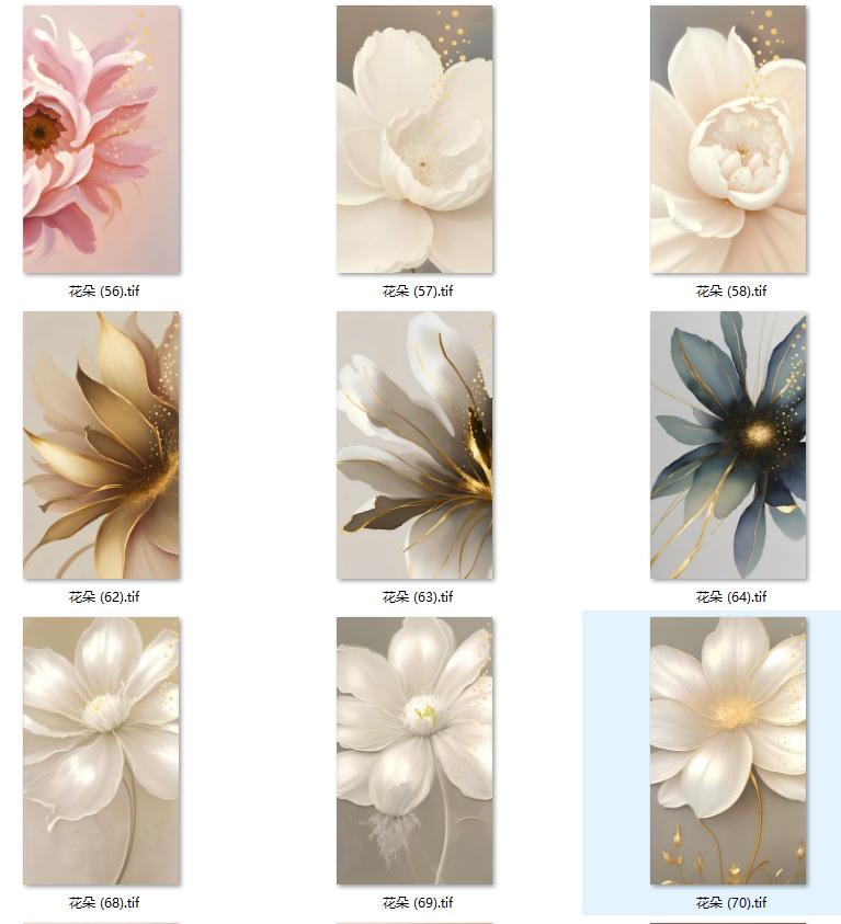 现代简约轻奢温馨花朵北欧风装饰画玄关挂画画芯高清素材图库
