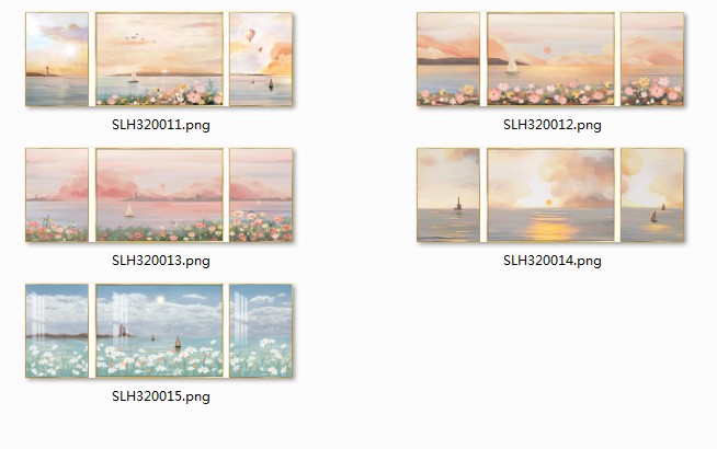 北欧简约油画手绘风景客厅餐厅电表箱玄关装饰画高清素材图库