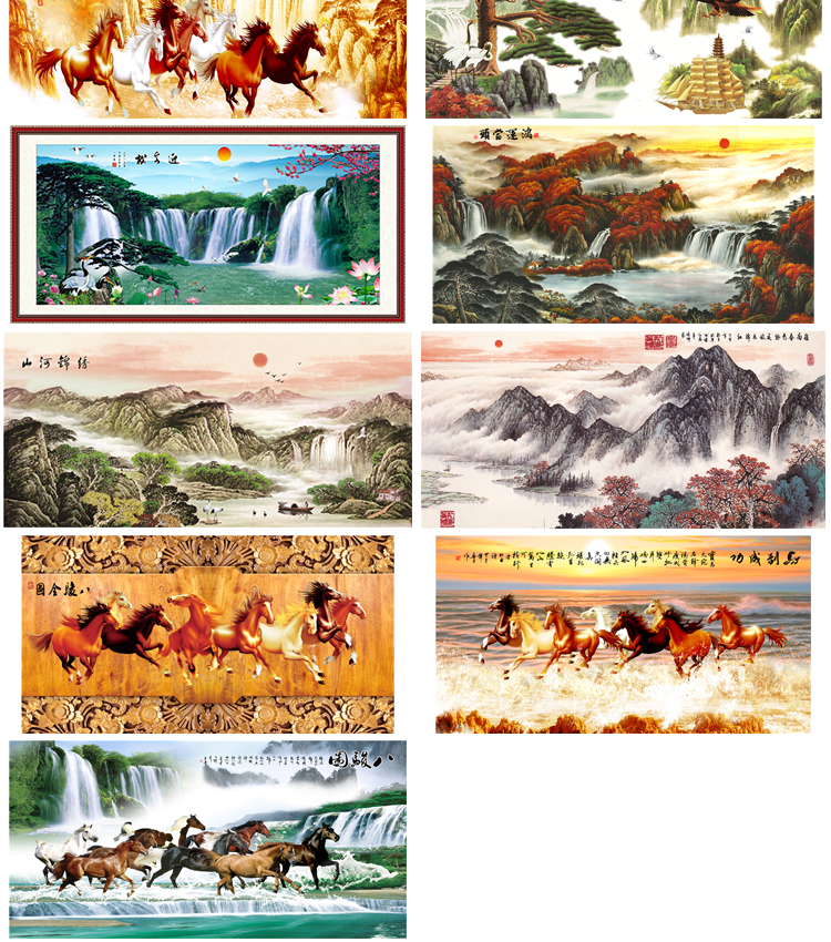 高清山水壁画背景墙素材 新中式国画装饰画图库水墨风景意境图