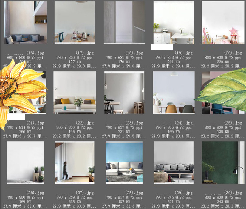 空白背景墙面装饰画样机模板场景沙发卧室客厅电商详情页素材