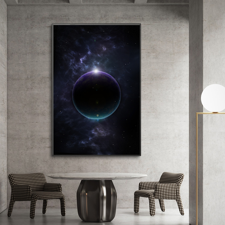 创意星球宇宙装饰画素材星空地球流星太空科技感海报ps设计画芯