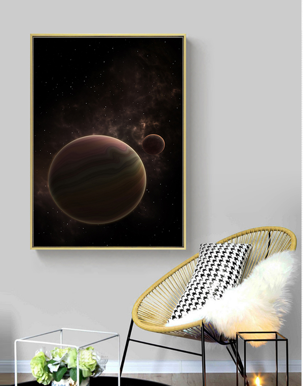 创意星球宇宙装饰画素材星空地球流星太空科技感海报ps设计画芯