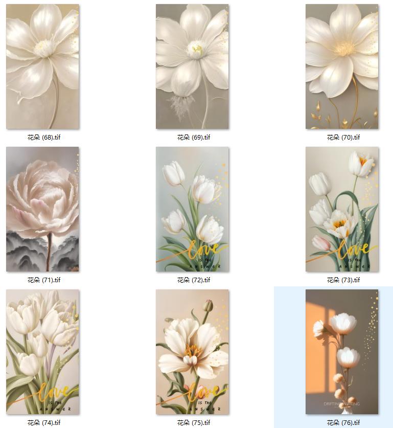 现代简约轻奢温馨花朵北欧风装饰画玄关挂画画芯高清素材图库