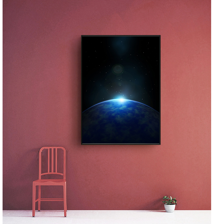 创意星球宇宙装饰画素材星空地球流星太空科技感海报ps设计画芯