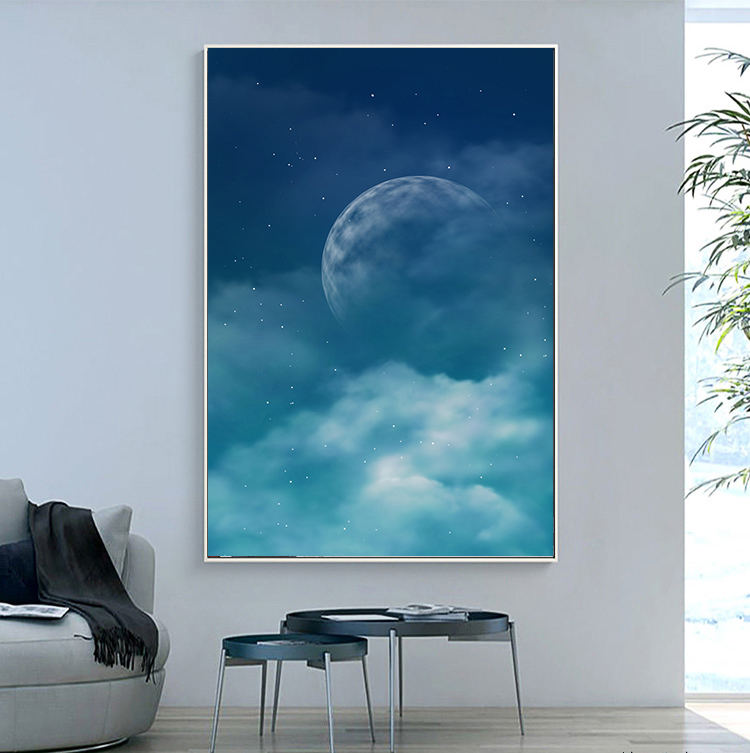 创意星球宇宙装饰画素材星空地球流星太空科技感海报ps设计画芯