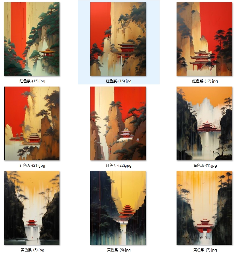 新中式中国风江南水乡水墨房子玄关背景墙挂画装饰画素材图库