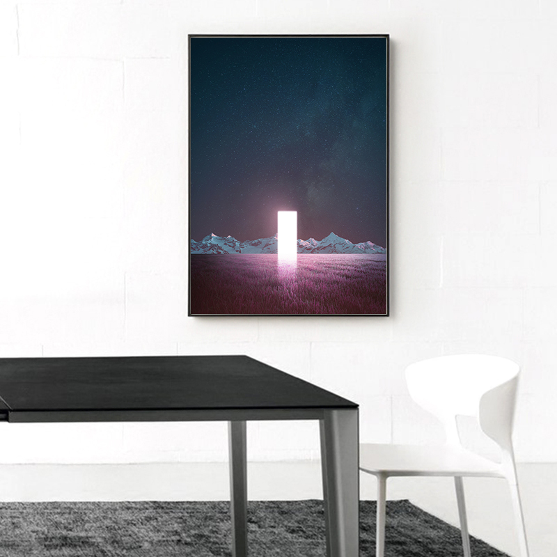 创意星球宇宙装饰画素材星空地球流星太空科技感海报ps设计画芯