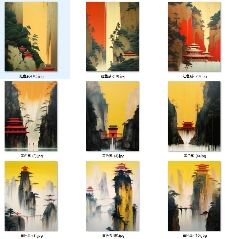 新中式中国风江南水乡水墨房子玄关背景墙挂画装饰画素材图库